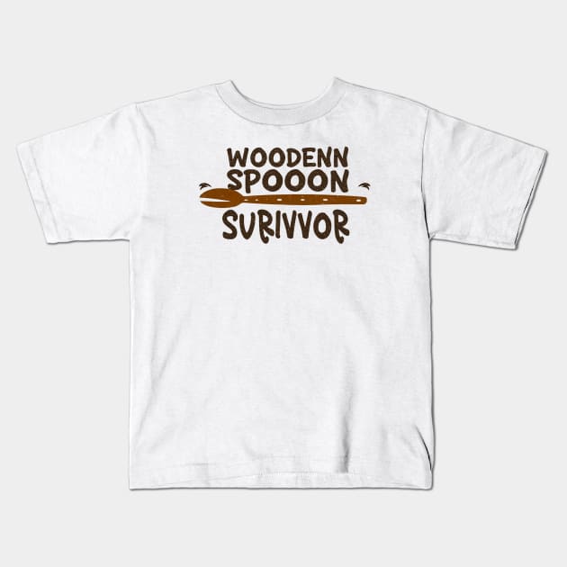 wooden spoon survivor Kids T-Shirt by Aldrvnd